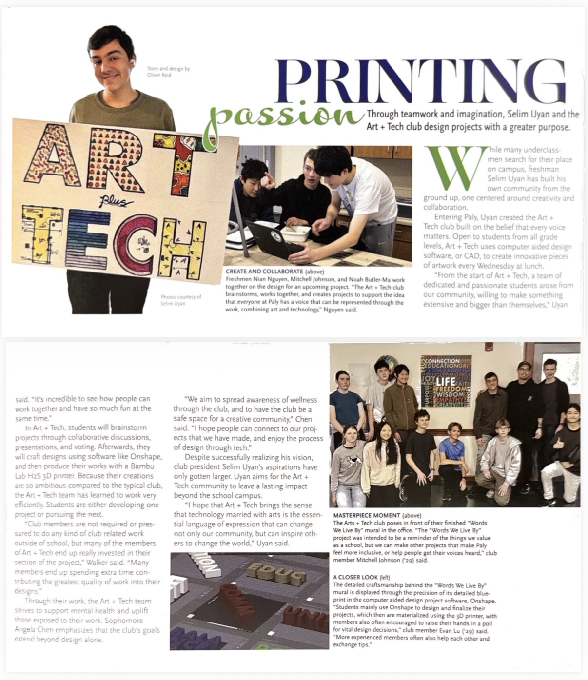 The complete Printing Passion yearbook feature about Art + Tech.